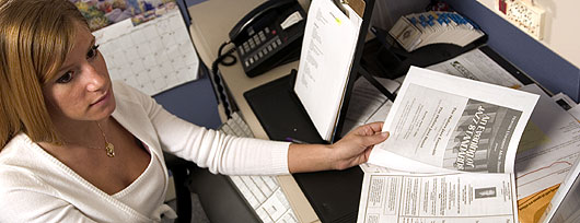 Woman working at desk