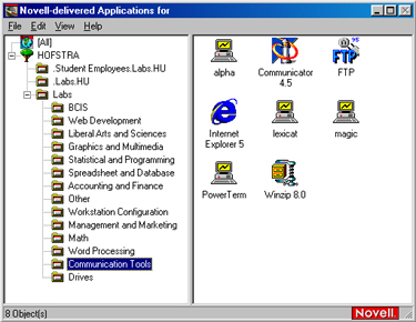 Novell Applications Window