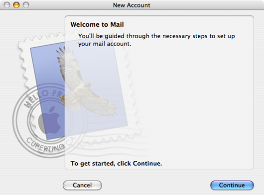 New Account Dialog Box