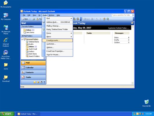 Outlook Main Screen