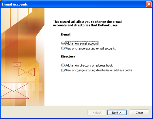Add New Account Dialog Box