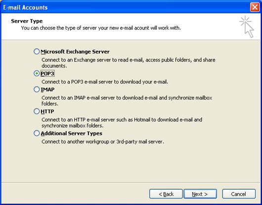 Server Type Dialog Box