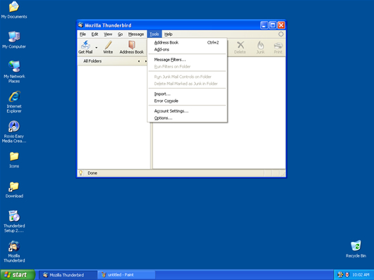 Thunderbird Main Screen