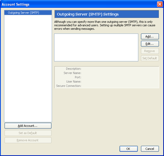 Account Settings Add Account