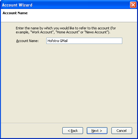 Account Wizard Account Name