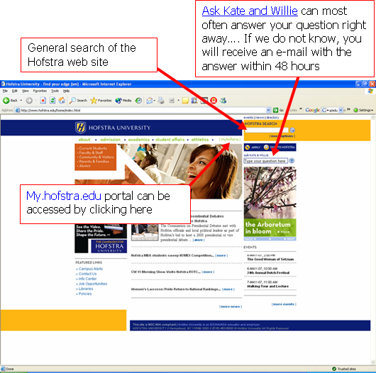 Hofstra Homepage