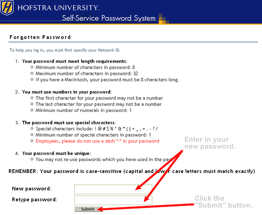 Enter New Password