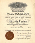 Pi Delta Epsilon Certificate of Honor given to Broadus Mitchell on November 7th 1931.