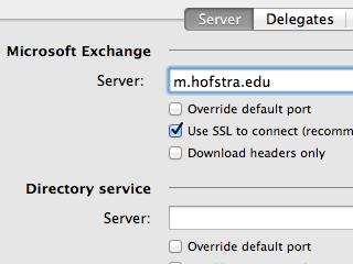Entering the new server address