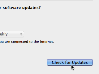 Microsoft AutoUpdater with Check for Updates button highlighted