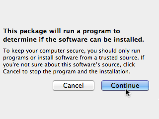This package will run a program to determine if the software can be installed.