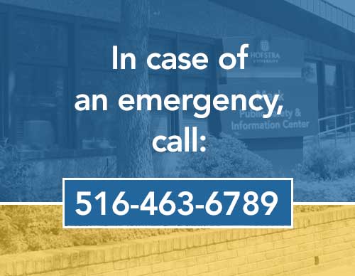 In case of an emergency, call 516-463-6789