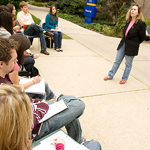 Students in an outdoor class