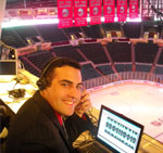 WRHU FM Radio Hofstra University is where student broadcasters get major league experience Pictured above student Anthony Barra prepares to do color analysis on a NY Islanders radio broadcast. WRHU FM is the flagship station for all NY Islanders games.
