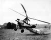 Juan de la Cierva, inventor of the Autogiro, making a tail-first landing of G-AAKY in 1931 at Pitcairn Field, Bryn Athyn Field, PA.