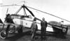 Thomas Edison and James G. 'Jim' Ray, Pitcairn test pilot, in front of Pitcairn PCA-2 (X760W) Autogiro in 1930