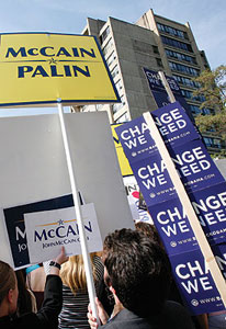 On campus, the day of the 2008 Presidential Debate at Hofstra
