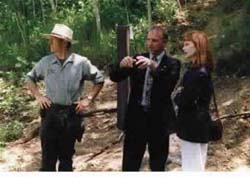 Seig Sreye along with Board Members Bonwyn Hannon and Fred Saviero, Director of Grounds Hofstra University Arboretum.