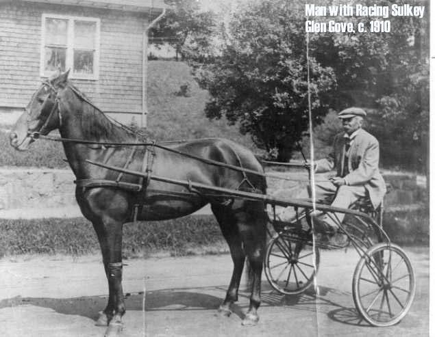 Man With Racing Sulkey Glen Cove 1910
