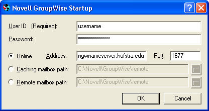 GroupWise Startup