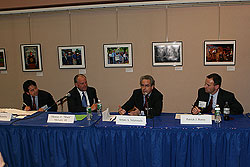 Takashi Kanatsu, Thomas F. Mack McLarty III, Arturo A. Valenzuela and Patrick Haney at the Latin America and the Caribbean panel