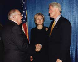 Clintons with University President Shuart