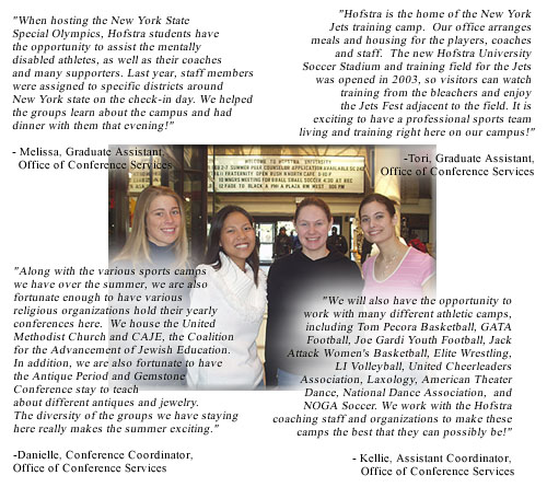 Quotes from Conference Services Summer Staff.