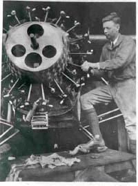 Charles Lindbergh Standing by Plane