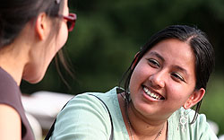 Student Talking to Another Person