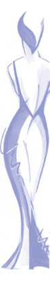 sketch of a fashion model wearing an elegant dress
