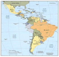 map of Latin America