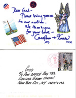 Letter written and addressed  to G-d asking for peace for our nation.  