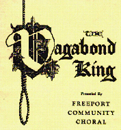 Program cover from 1952 Freeport Community Choral production of 'The Vagabond King'