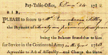 Pay-Table-Office order, 1782