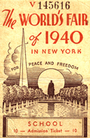 School Admission Ticket Booklet for the World's Fair of 1940