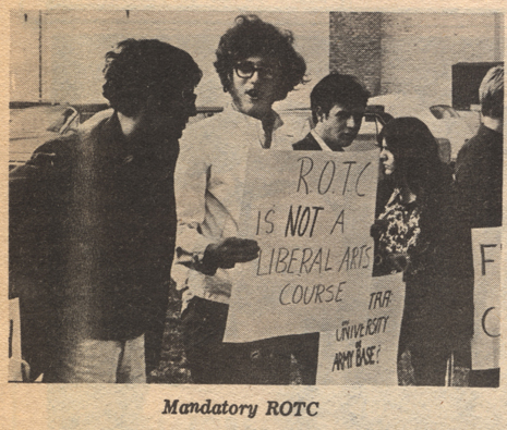 Hofstra students protest mandatory ROTC on campus. Hofstra University. The Hofstra Chronicle, 1967