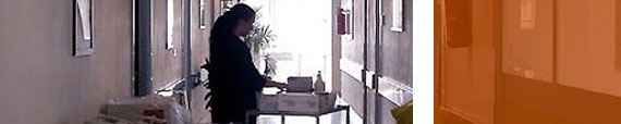 Student at a table