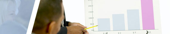 Person pointing to chart