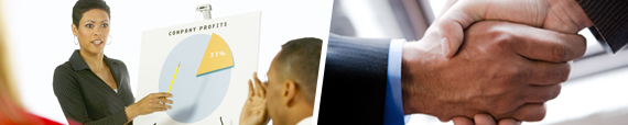 Person pointing to chart