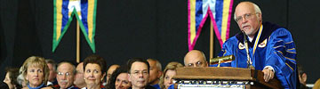 President Rabinowitz at Commencement Ceremony