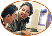 students at a computer