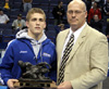 Lou Ruggirello (left) receives the 2008 Gorrarian Award from NWCA President-Elect Jim Beichner