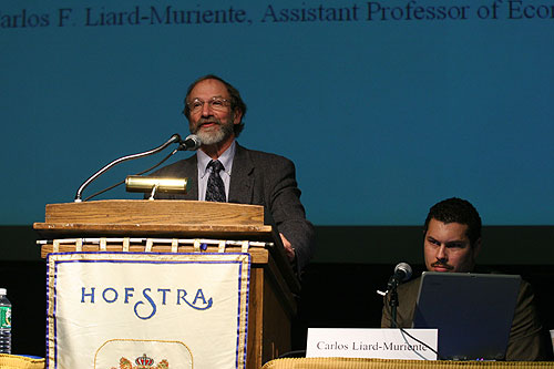 Michael Meeropol and Carlos Liard-Muriente at the Domestic Economic Policy panel