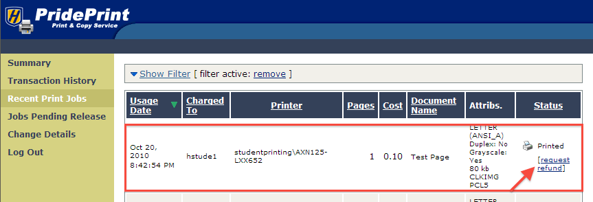 PridePrint Recent Arrow