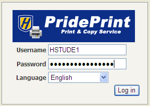 PridePrint Web Login