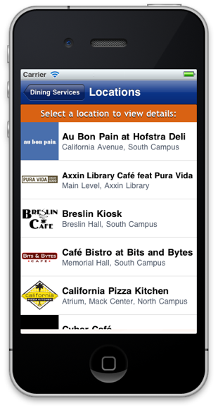 Hofstra iPhone app
