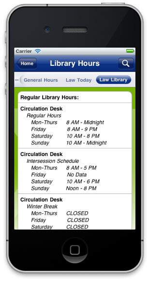 Hofstra iPhone app
