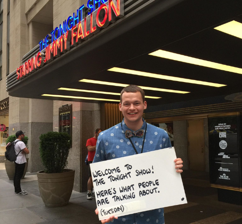 Student interning at The Tonight Show with Jimmy Fallon