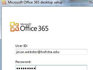 Microsoft Office 365 Desktop Setup sign in