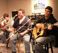 A local band playing live at WRHU.